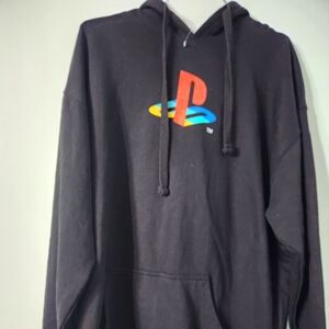 Playstation Logo Hoodie Mens LT Large Tall Black New